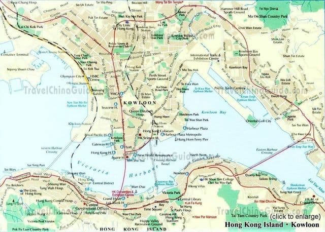 Mapa das ruas de Hong Kong