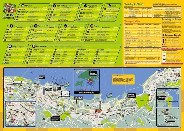 Mapa de passeios a pé por Hong Kong